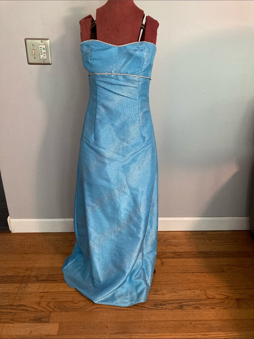 STUNNING 90s Jessica McClintock for Gunne Sax Blue Glitter Formal Gown